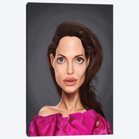 Angelina Jolie Canvas Print #RSW338} by Rob Snow Canvas Art Print