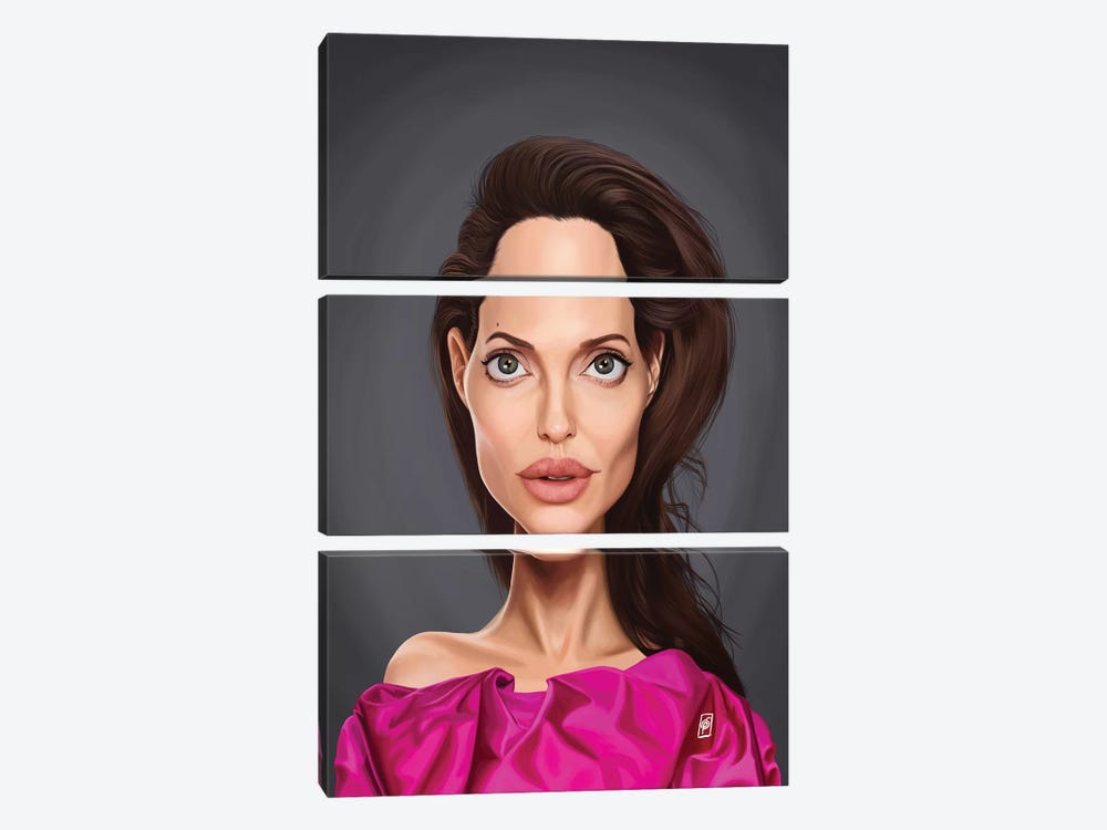 Angelina Jolie by Rob Snow 3-piece Canvas Wall Art