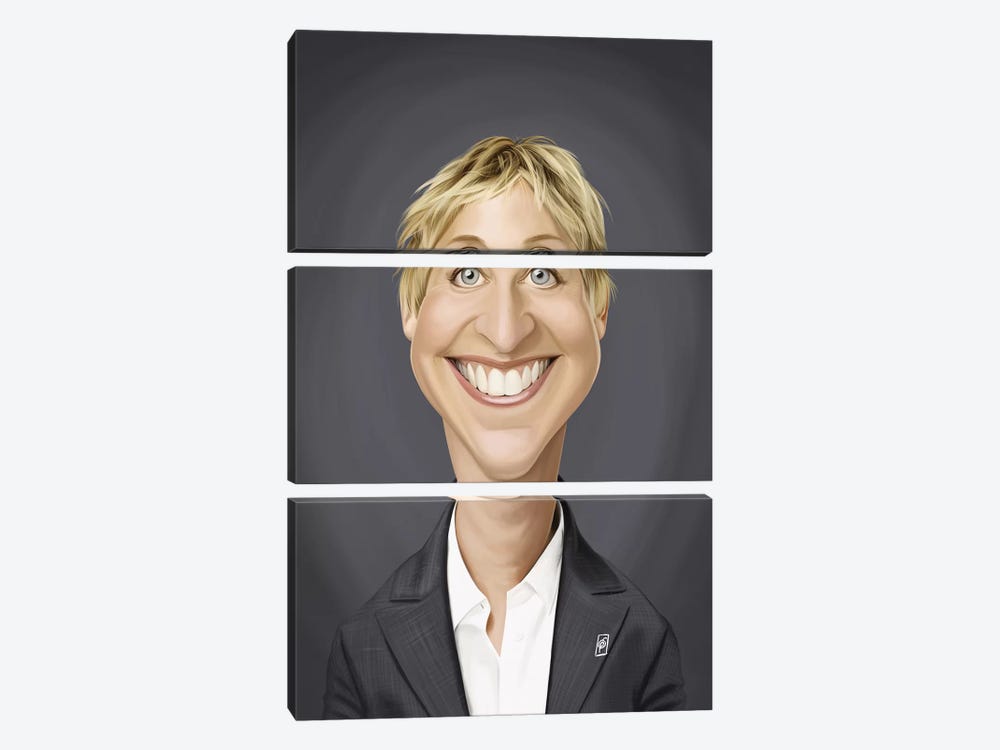 Ellen DeGeneres by Rob Snow 3-piece Canvas Artwork