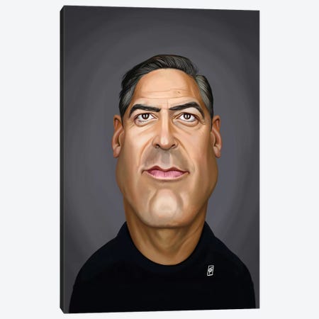 George Clooney Canvas Print #RSW359} by Rob Snow Canvas Print