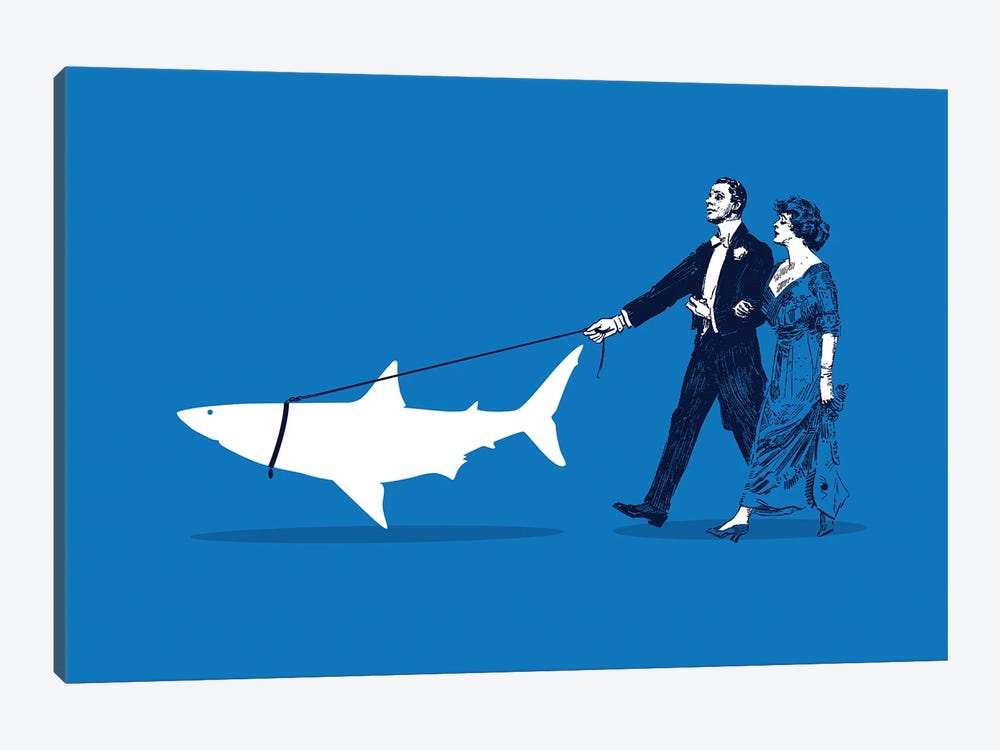 Walking The Shark by Rob Snow 1-piece Canvas Wall Art