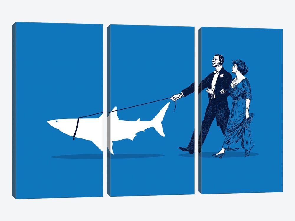 Walking The Shark by Rob Snow 3-piece Canvas Wall Art