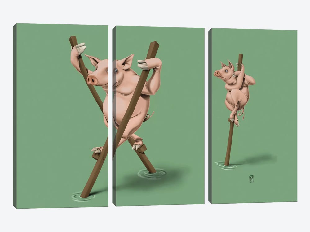 Stick In The Mud III by Rob Snow 3-piece Canvas Art