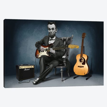 Abraham Lincoln - The Rushmores Riff Canvas Print #RSW395} by Rob Snow Canvas Art