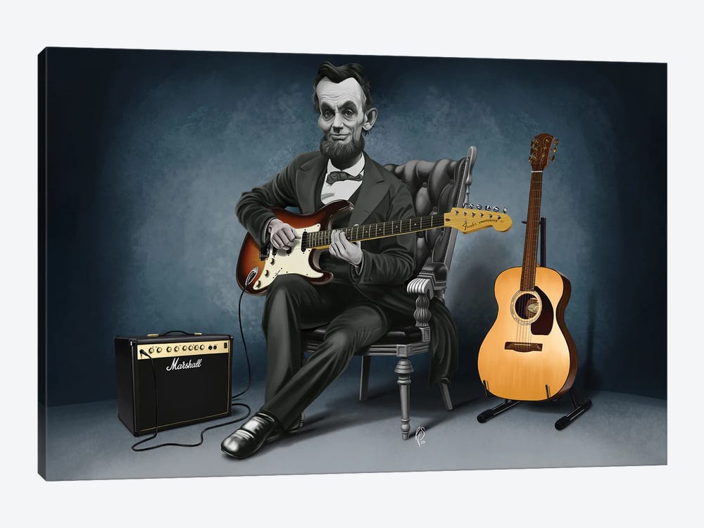 Abraham Lincoln - The Rushmores Riff by Rob Snow 1-piece Canvas Art Print