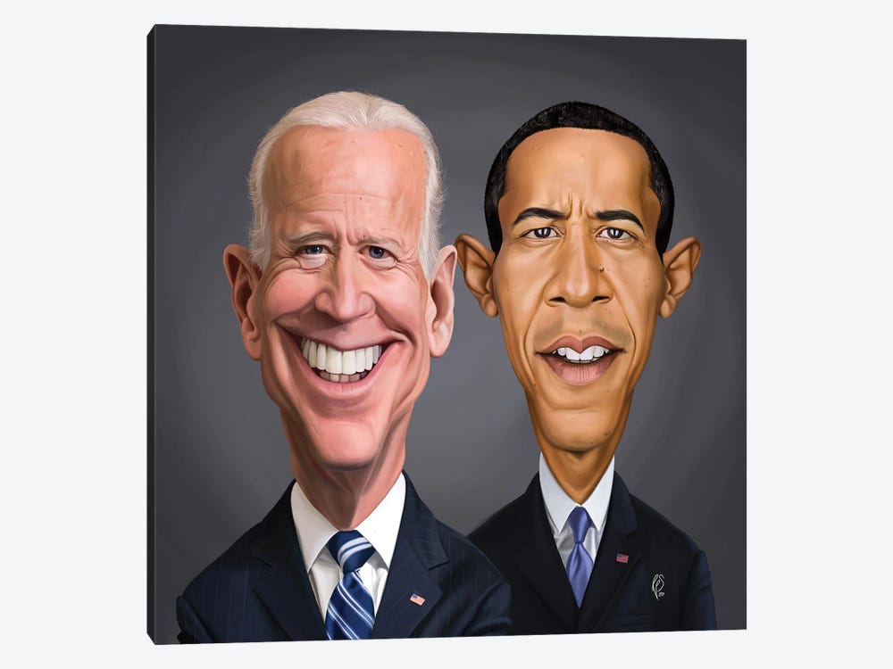 Biden And Barack by Rob Snow 1-piece Canvas Art Print