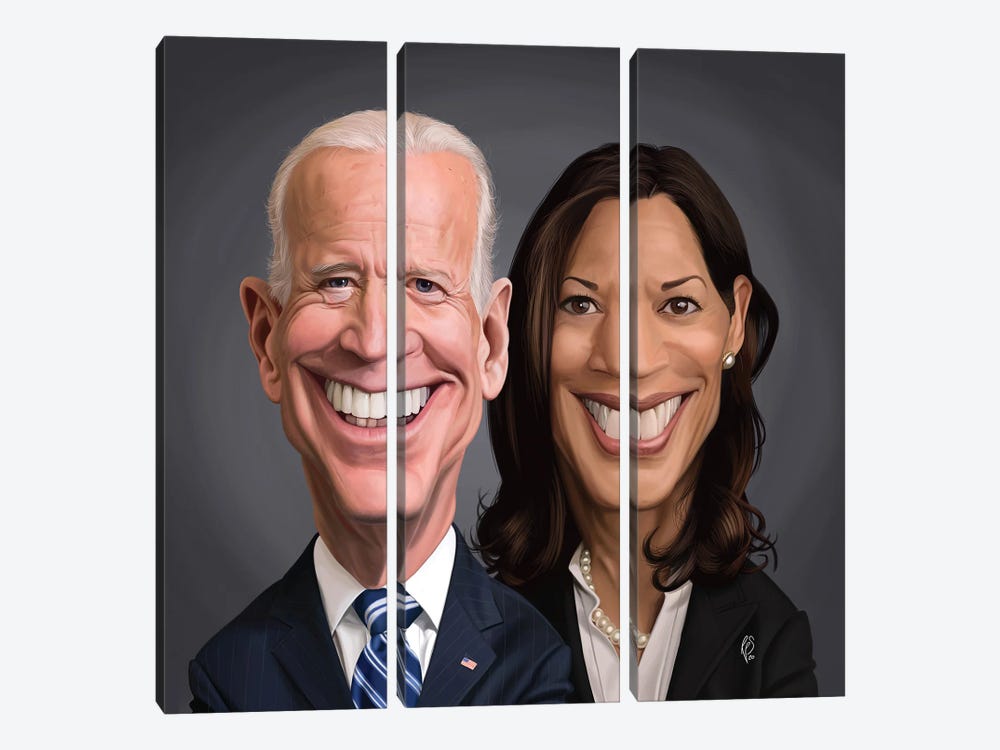 Joe Biden and Kamala Harris by Rob Snow 3-piece Canvas Artwork