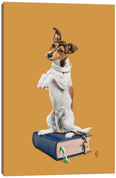 Jacked (Colour) Canvas Art Print - Jack Russell Terrier Art