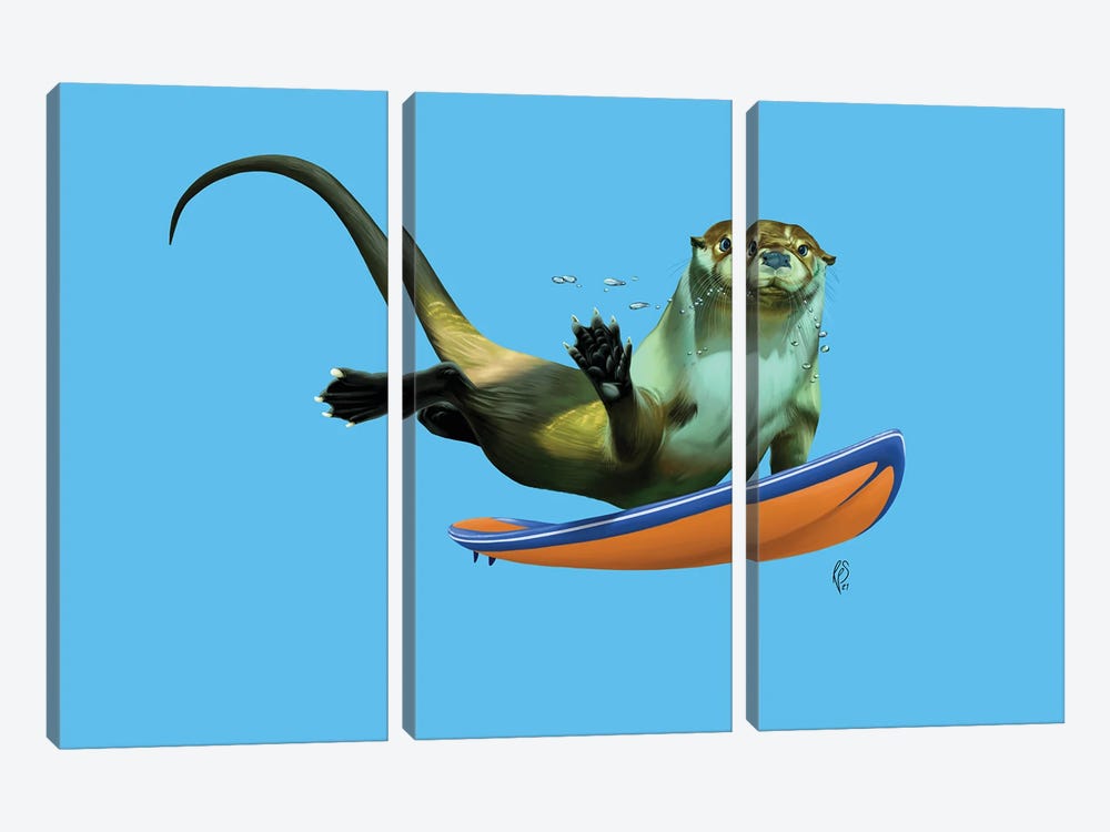 Otterly (Colour) by Rob Snow 3-piece Canvas Print
