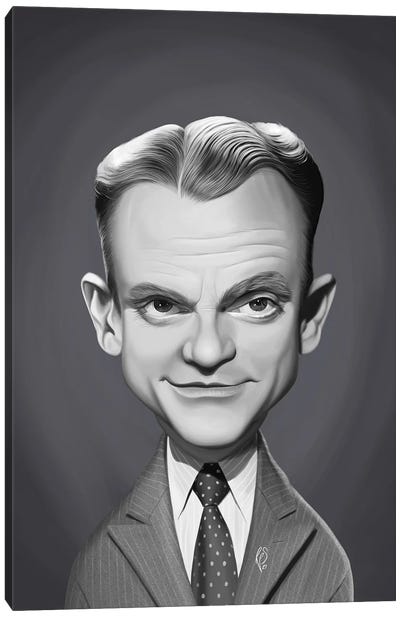 James Cagney Canvas Art Print - Caricature Art