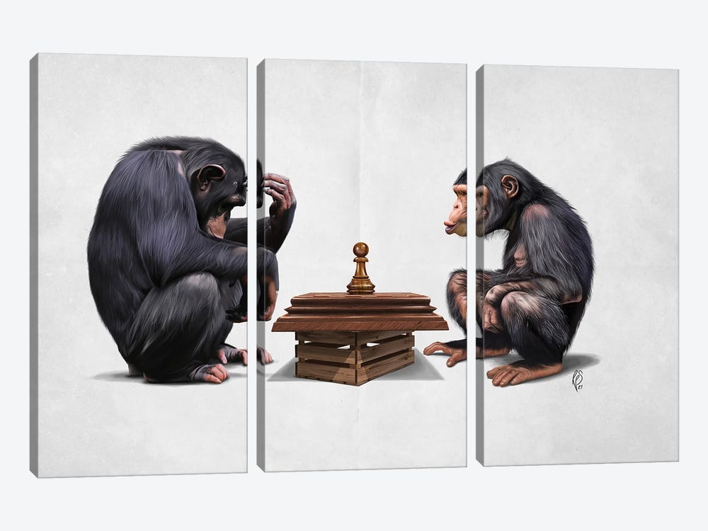 The Pawns (Plain) by Rob Snow 3-piece Canvas Artwork