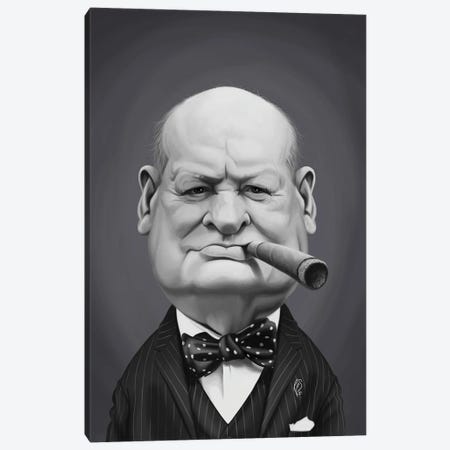 Winston Churchill Portrait Canvas Art Print | Unknown Artist | iCanvas