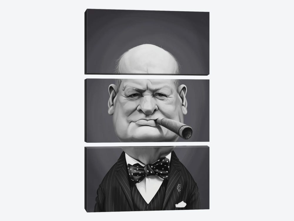 Winston Churchill by Rob Snow 3-piece Canvas Print