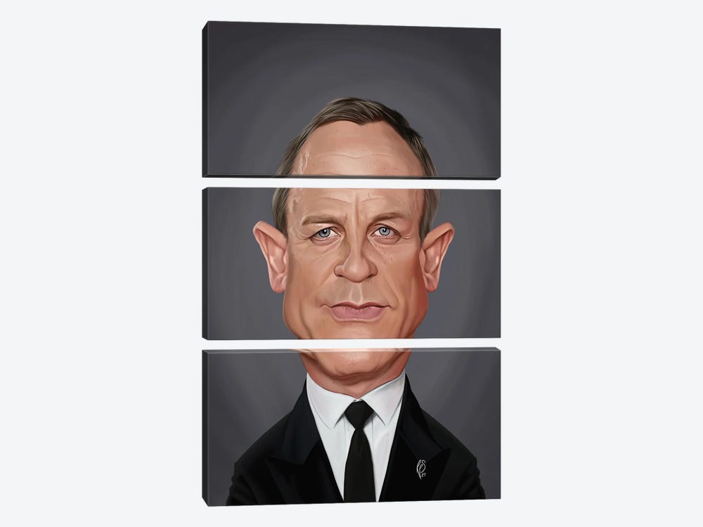 Daniel Craig by Rob Snow 3-piece Canvas Wall Art