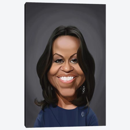 Michelle Obama Canvas Print #RSW472} by Rob Snow Canvas Artwork