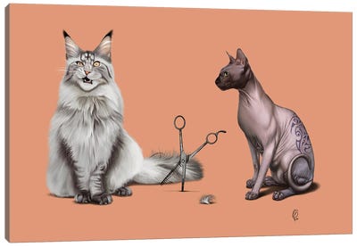 Cut (Color) Canvas Art Print - Siamese Cat Art