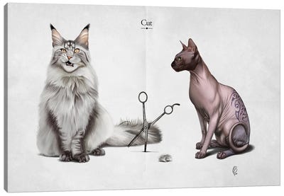 Cut (Titled) Canvas Art Print - Siamese Cat Art