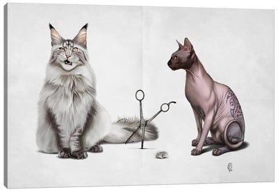 Cut (Wordless) Canvas Art Print - Siamese Cat Art
