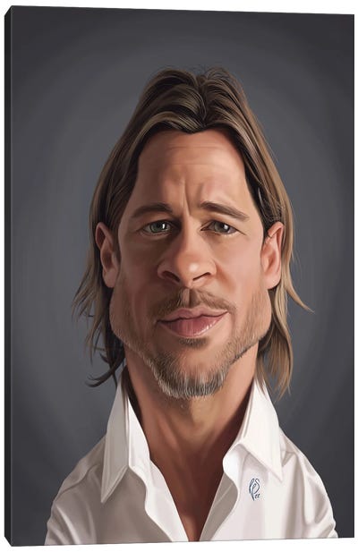 Brad Pitt Canvas Art Print - Rob Snow