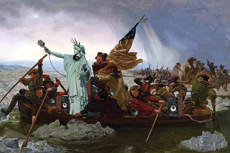 Liberty Crosses The Delaware River