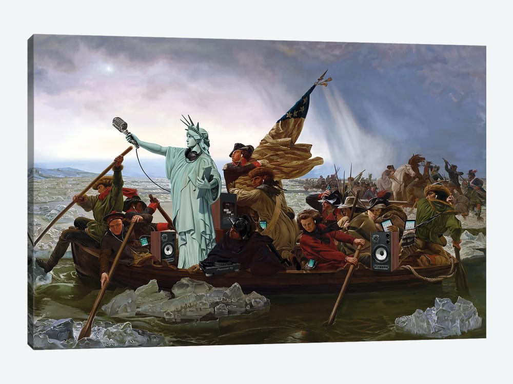 Liberty Crosses The Delaware River by Rob Snow 1-piece Canvas Artwork