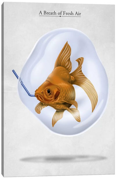 A Breath Of Fresh Air Canvas Art Print - Goldfish