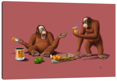 Orange Man II Canvas Art Print - Orangutan Art