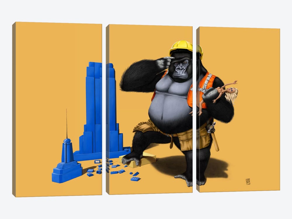 Building An Empire III by Rob Snow 3-piece Canvas Print