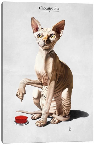 Cat-astrophe Canvas Art Print - Hairless Cat Art