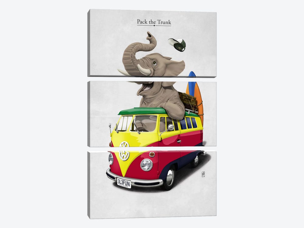 Pack-the-trunk I by Rob Snow 3-piece Canvas Wall Art