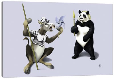 Donkey Xote And Sancho Panda III Canvas Art Print - Panda Art
