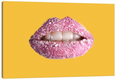 Ice Me Up In Kisses Canvas Art Print - Yellow Art