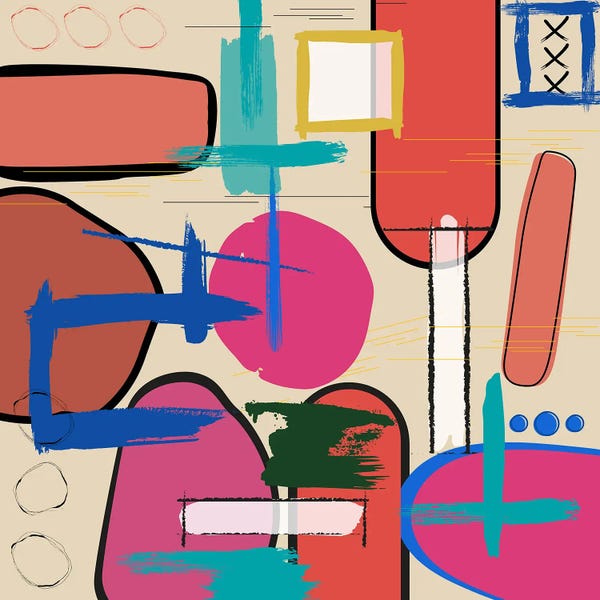 Teal Abstract Art: The Power Of Love by George Rosaly