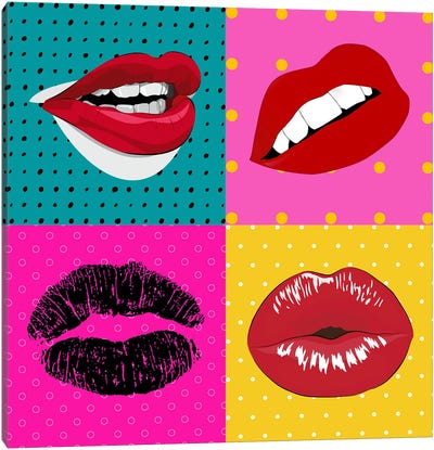 The Symbol Of The Kiss. Canvas Art Print - Lips Art