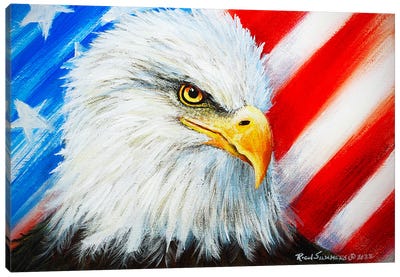 American Eagle Canvas Art Print - American Flag Art