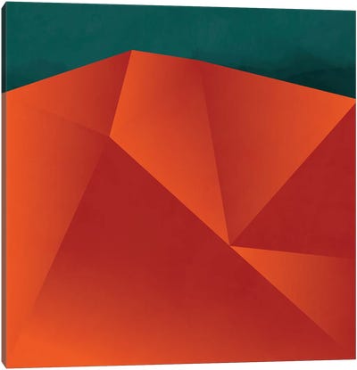 Geometry Art Abstract Copper Petrol Canvas Art Print - Red Abstract Art