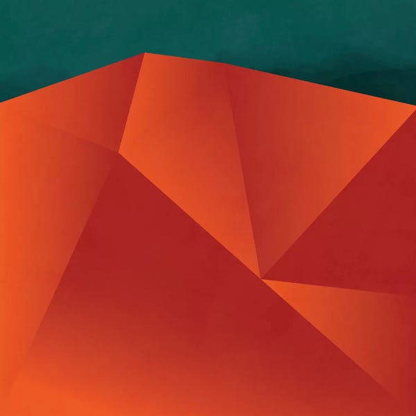 Ana Rut Bré: Geometry Art Abstract Copper Petrol by Ana Rut Bré