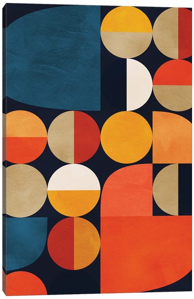 Mid Century Modern II Canvas Art Print - Geometric Abstract Art