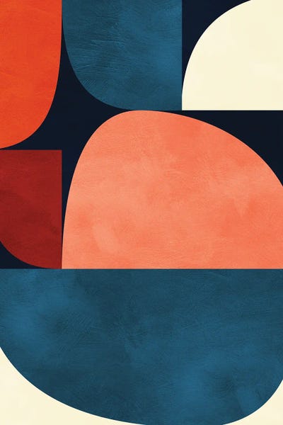 Circular Abstract: Mid Century Modern X by Ana Rut Bré