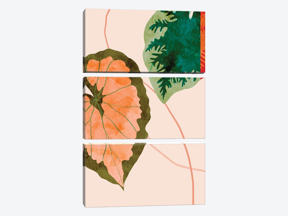 Tropical Leaves I by Ana Rut Bré 3-piece Canvas Print