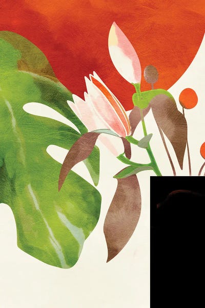 Tropical Sun With Flowers by Ana Rut Bré canvas print