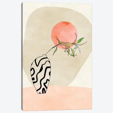 Floral Stillife With Moon In Pastel Canvas Print #RTB122} by Ana Rut Bré Art Print