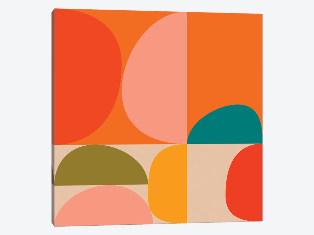 Abstract, Geometric Mid Century Bauhaus, Round by Ana Rut Bré 1-piece Art Print