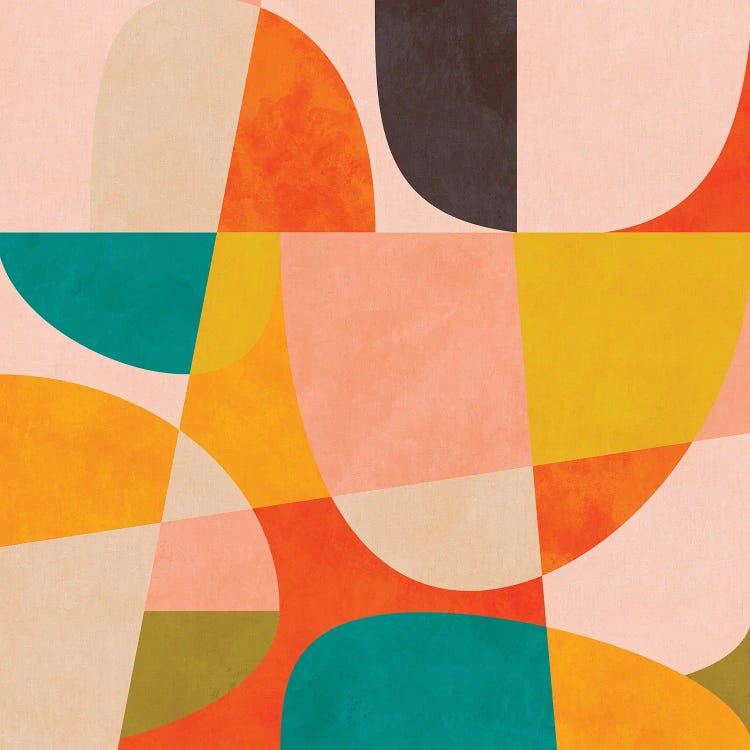 Mid Century Modern Semi Circles Painterly III by Ana Rut Bré wall art