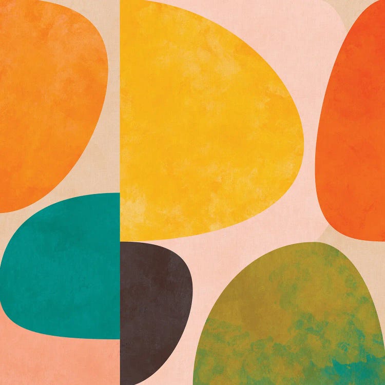 Mid Century Modern Semi Circles Painterly IV