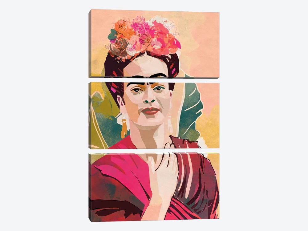 Frida Kahlo by Ana Rut Bré 3-piece Canvas Print