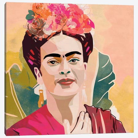 Frida Kahlo Square Canvas Print #RTB19} by Ana Rut Bré Canvas Artwork