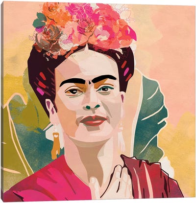 Frida Kahlo Square Canvas Art Print - Ana Rut Bré