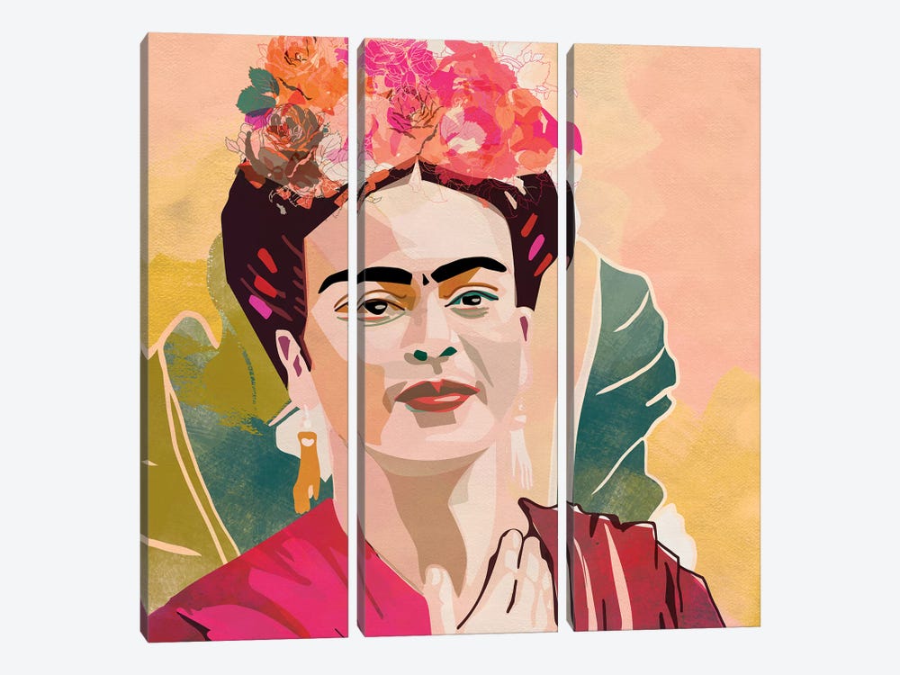 Frida Kahlo Square by Ana Rut Bré 3-piece Canvas Artwork