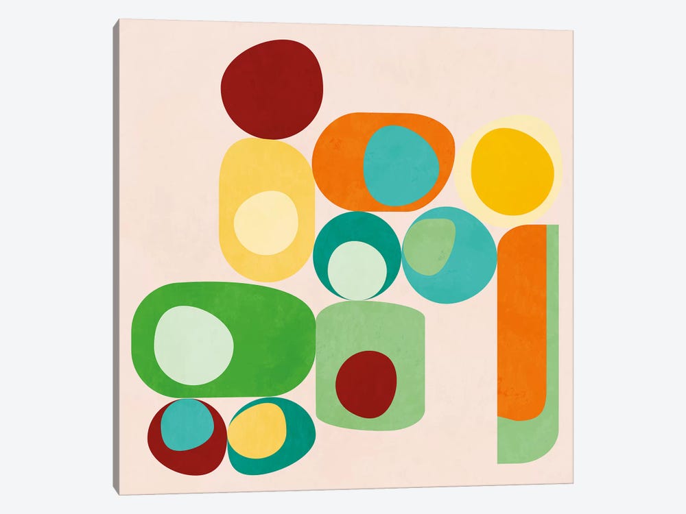 Geometric Mid Century Modern Summer by Ana Rut Bré 1-piece Canvas Art